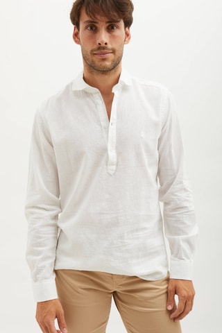 Chemise regular en lin - Blanc