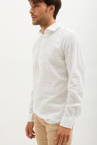 Chemise regular en lin - Blanc