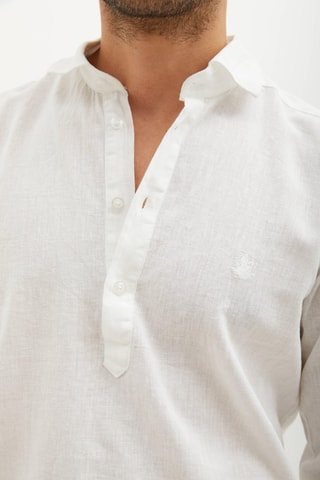 Chemise regular en lin - Blanc