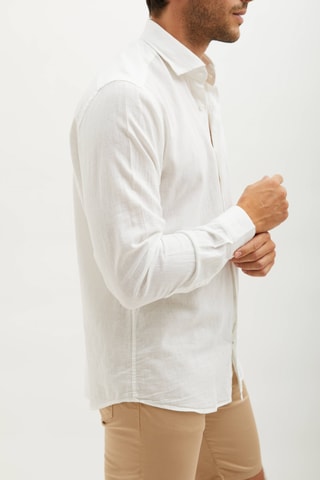 Chemise regular en lin - Blanc