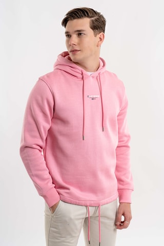 Felpa regular con cappuccio - Rosa