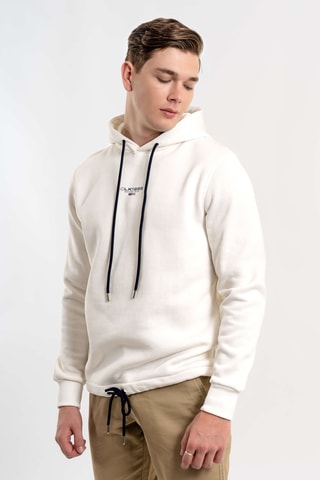 Felpa regular con cappuccio - Beige