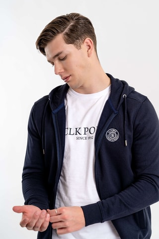 Cardigan regular con cappuccio - Navy