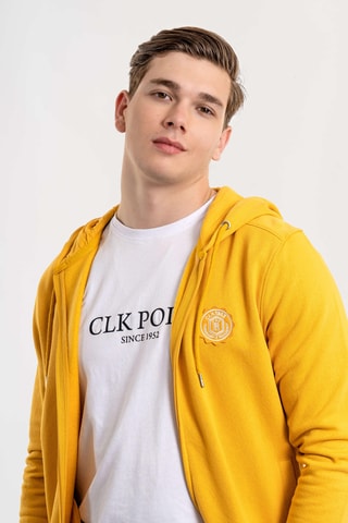 Cardigan regular con cappuccio - Giallo