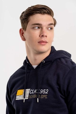 Felpa regular con cappuccio - Navy