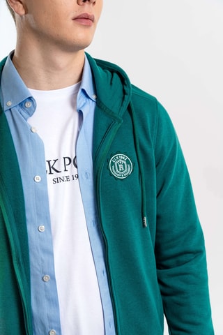 Cardigan regular con cappuccio - Verde
