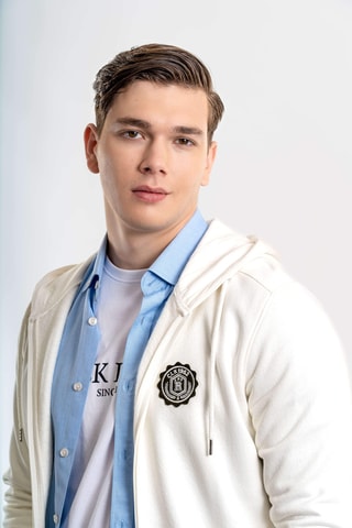 Cardigan regular con cappuccio - Bianco