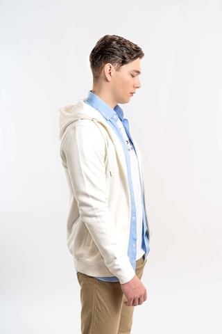 Cardigan regular con cappuccio - Bianco