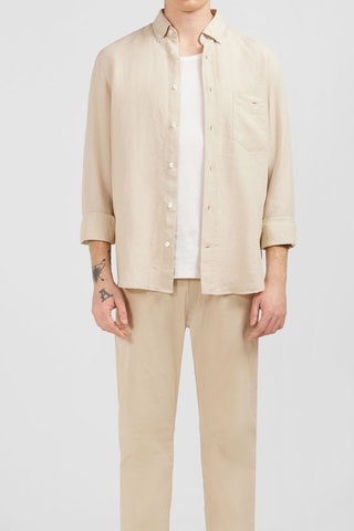 Chemise regular en lin Dernier Carré - Beige