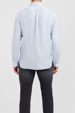 Chemise regular en lin Dernier Carré - Bleu clair