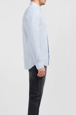 Chemise regular en lin Dernier Carré - Bleu clair