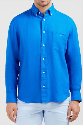 Chemise en lin Dernier Carré - Bleu