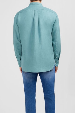 Chemise en lin Dernier Carré - Turquoise