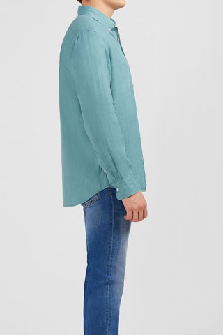 Chemise en lin Dernier Carré - Turquoise