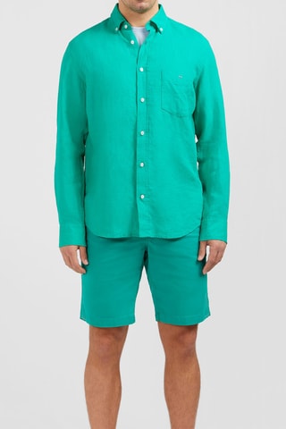 Chemise regular en lin Dernier Carré - Vert