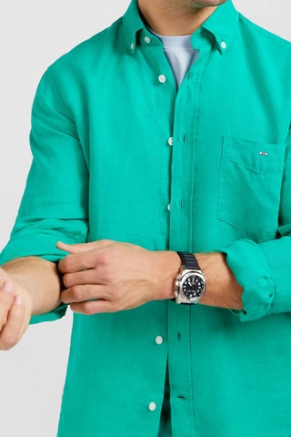 Chemise regular en lin Dernier Carré - Vert