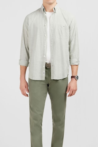 Chemise Dobby - Gris clair
