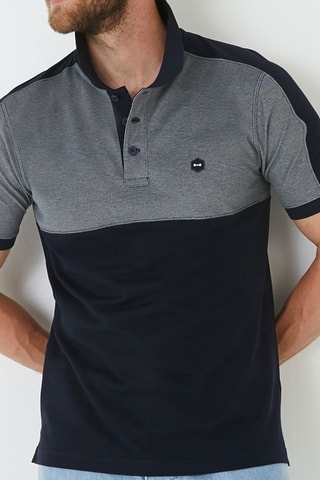 Polo Oxford Block - Bleu marine