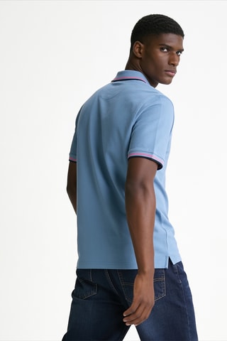 Polo Décalage - Bleu