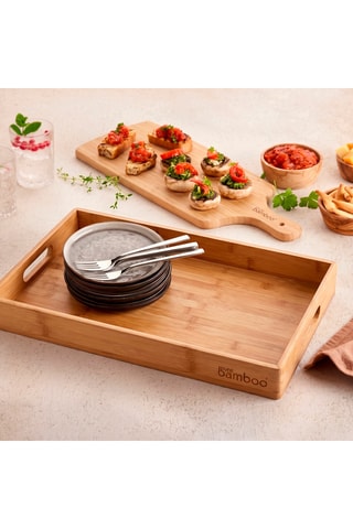 Plateau de service en bambou - 50 x 35 x 5,5 cm