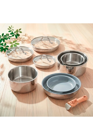 Batterie de cuisine  anti-adhésive - 9 pièces