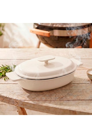 Cocotte en fonte Enamel - 27 x 21 x 5,5 cm - 1,4 l