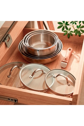 3 casseroles en acier inoxydable et 1 manche amovible - 16/18/20 cm