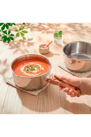 3 casseroles en acier inoxydable et 1 manche amovible - 16/18/20 cm