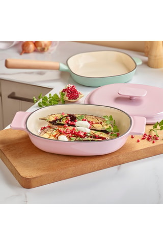 Cocotte en fonte Enamel - 27 x 21 x 5,5 cm - 1,4 l
