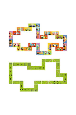 Domino puzzle trafic à double face 24 pièces - Dès 3 ans