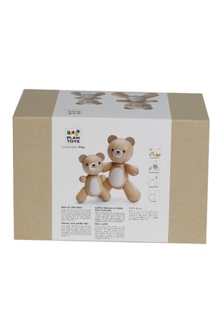 Coffret de figurines maman et bébé ours en bois - Dès 1 an