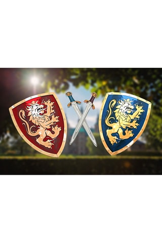 Bouclier de chevalier Lion Doré Rouge - Dès 3 ans
