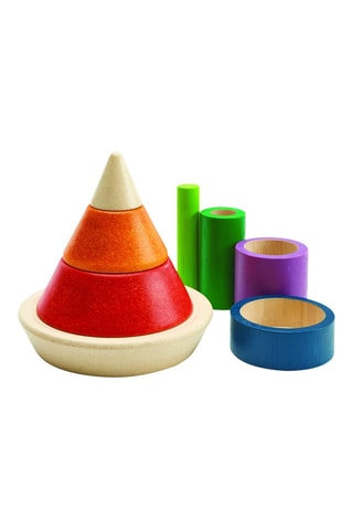 Pyramide à empiler et encastrer en bois - 9 pièces - Dès 18 mois