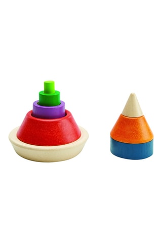 Pyramide à empiler et encastrer en bois - 9 pièces - Dès 18 mois