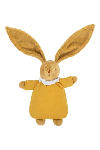Doudou lapin en coton biologique avec hochet - Dès la naissance