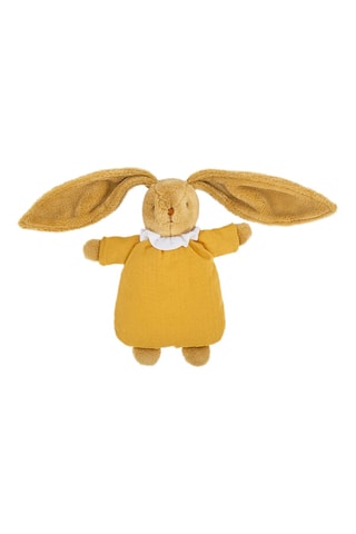 Doudou lapin en coton biologique avec hochet - Dès la naissance