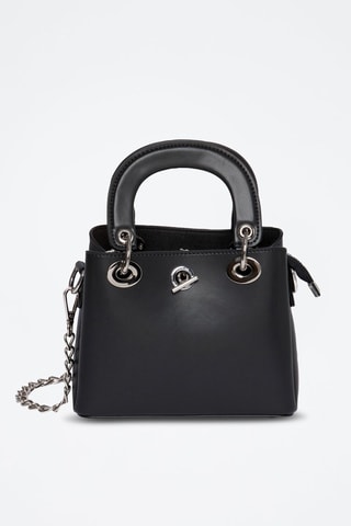 Sac à main en croûte de cuir Crepuscule - Noir