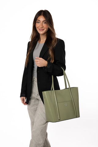Sac porté épaule en cuir Romance - Kaki