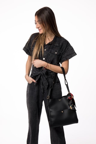 Sac porté épaule Scala - Doré, noir et rouge