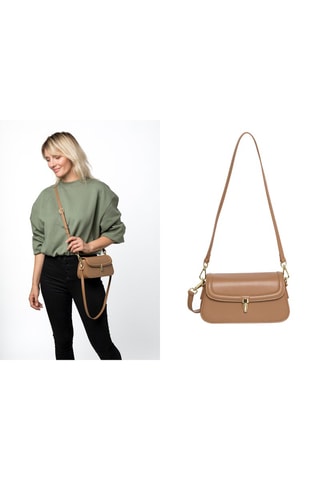 Sac bandoulière en cuir Alisier - Marron clair