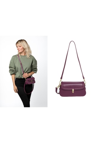 Sac bandoulière en cuir Alisier - Violet