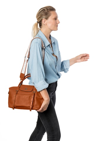 Cabas en cuir Nougat - Camel