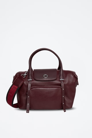 Cabas en cuir Nougat - Violet