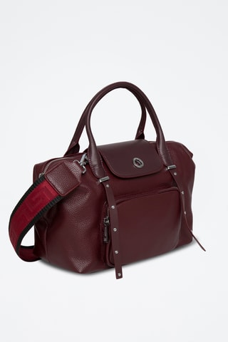Cabas en cuir Nougat - Violet