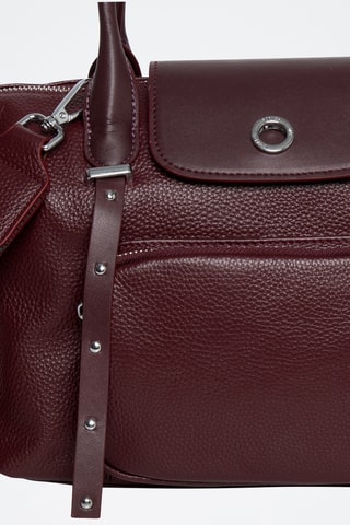Cabas en cuir Nougat - Violet