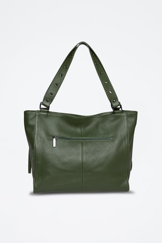 Sac porté épaule en cuir Valois - Kaki