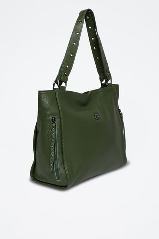 Sac porté épaule en cuir Valois - Kaki
