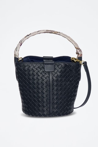 Sac seau en cuir Toundra - Bleu marine