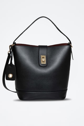 Sac seau en croûte de cuir Kilkeny - Noir
