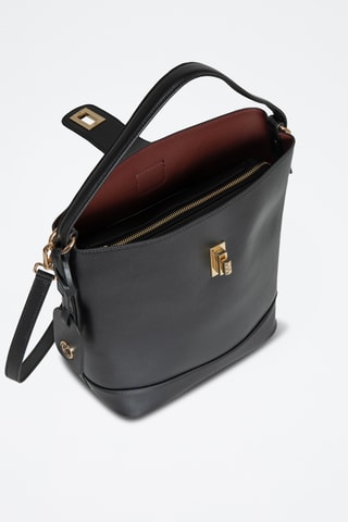Sac seau en croûte de cuir Kilkeny - Noir